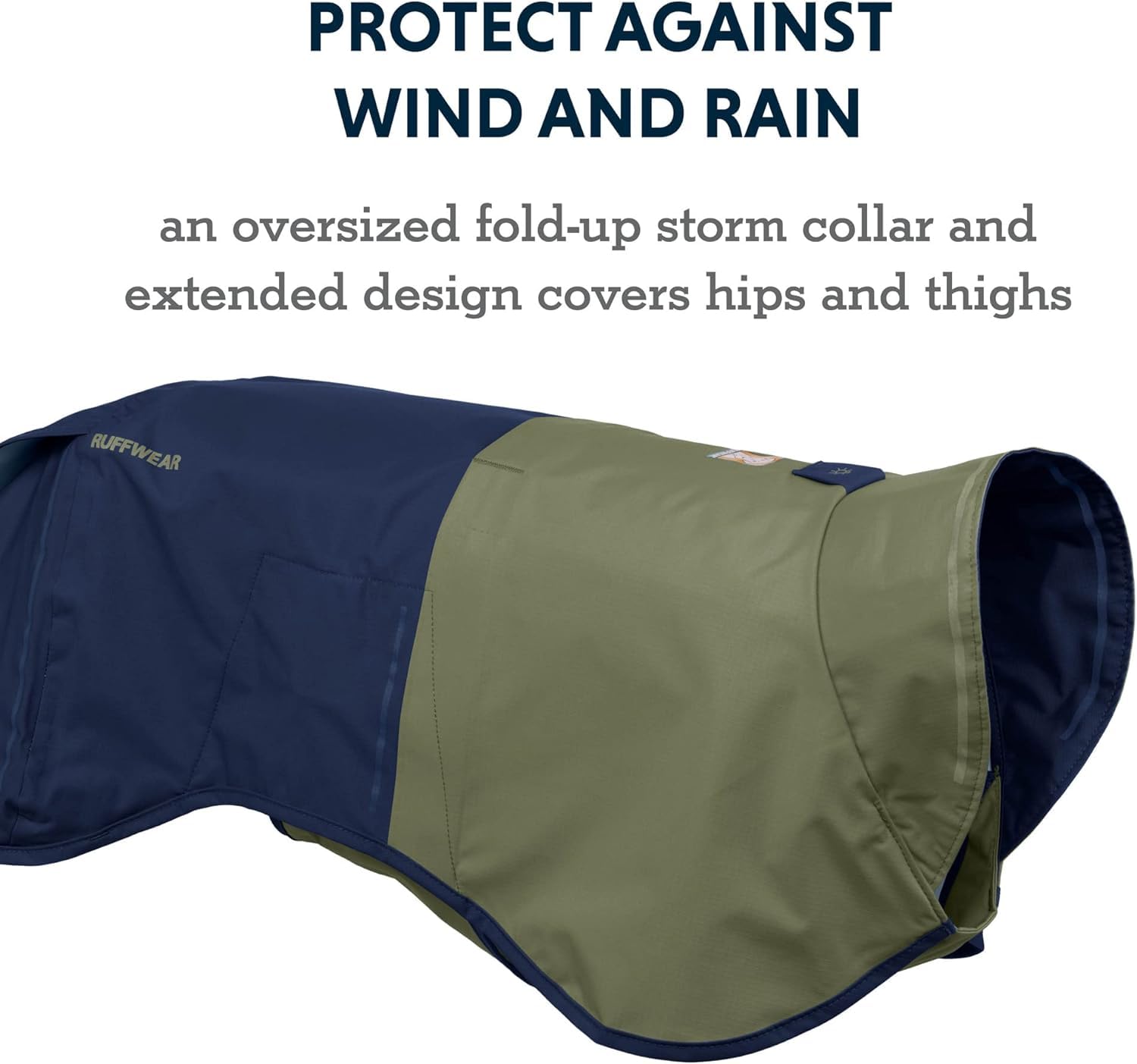 Ruffwear, Sun Shower Dog Raincoat, All-Weather Jacket, Waterproof, Windproof & Lightweight, Midnight Blue, X-Large